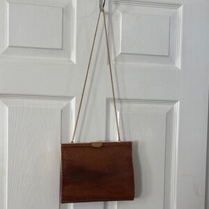 Elegant Brown Chain Strap Clutch